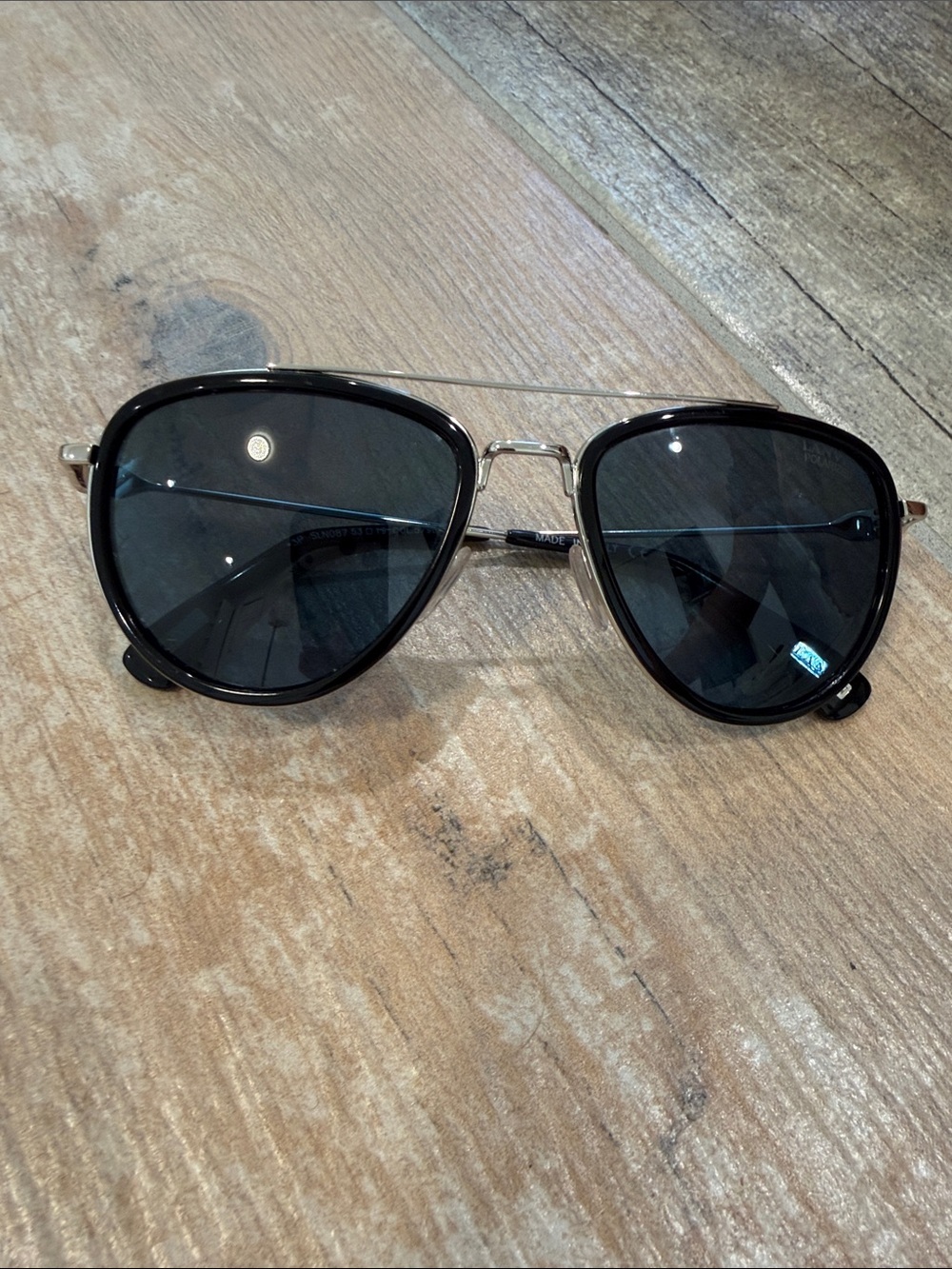 Lanvin Polarized Aviator Sunglasses with Black Frames and Dark Lenses